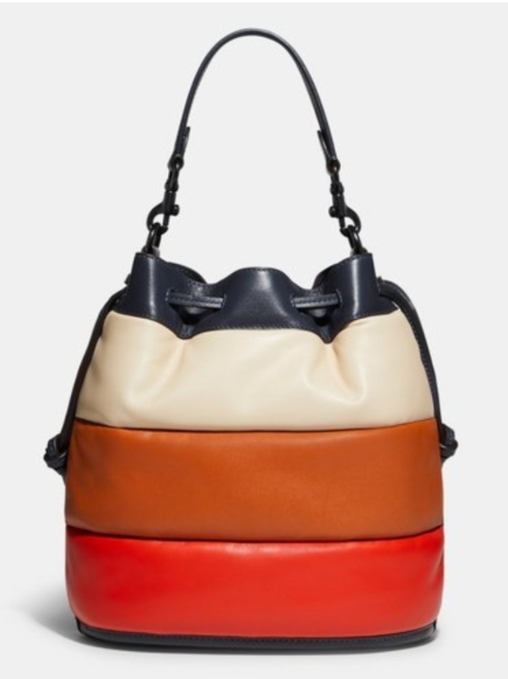 Vintage Coach Quilted Colorblock Multi Coach Badge Field Bucket Bag - Picture 2 of 16